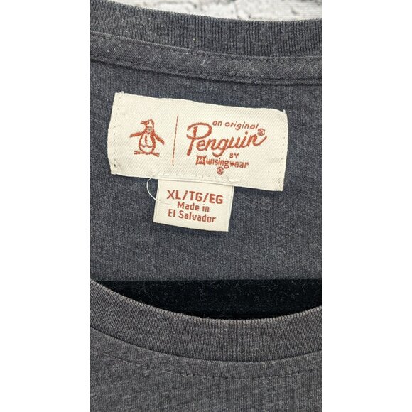 Original Penguin T-Shirt Men Size XL Graphic Print Logo Skater Distressed Grunge - Picture 8 of 8